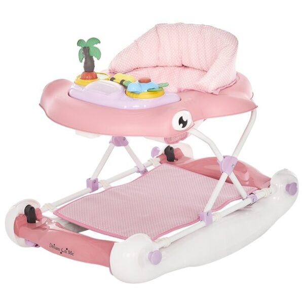 Dream On Me 2-in-1 Aloha Fun Activity Baby Walker And Rocker, Pink