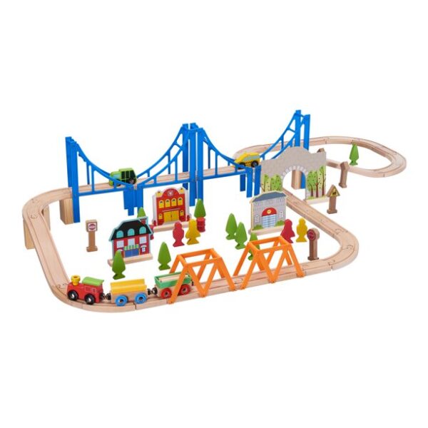 Spark. Create. Imagine. Wooden Train Play Set, 75 Pieces