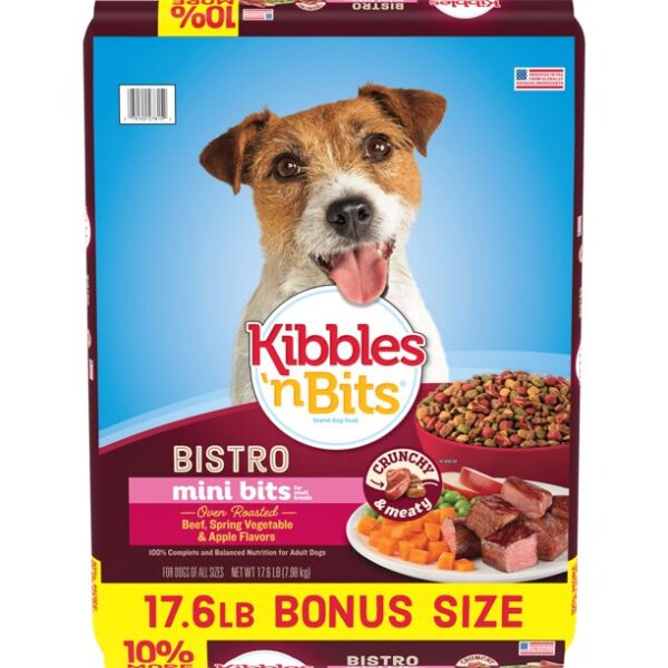 Kibbles ‘n Bits Bistro Mini Bits Small Breed Oven Roasted Beef Flavor Dog Food, 17.6-Pound