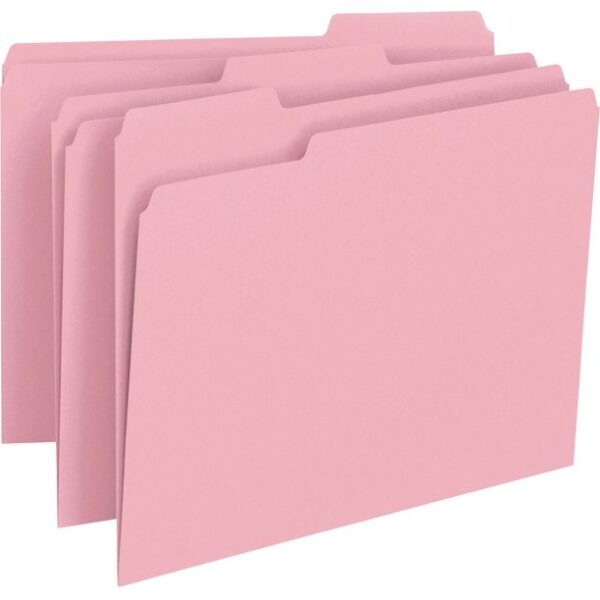 Smead Colored File Folders 1/3-Cut Tabs Pink 100/BX Letter (12643)