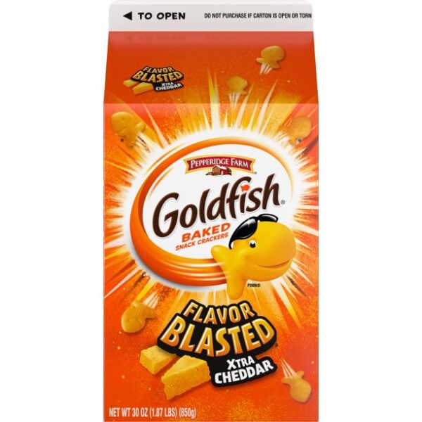 Goldfish Flavor Blasted Xtra Cheddar Snack Crackers, 30 oz carton