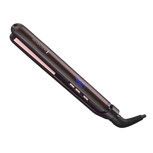 Remington Pro 1″ Pearl Ceramic Flat Iron with Soft Touch Finish and Digital Controls, Hair Straightener, Pink/Black, S9510