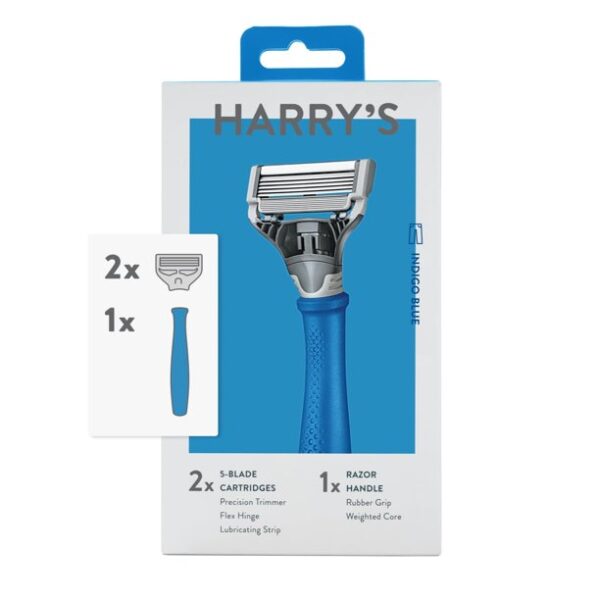 Harry’s Men’s Razor: 1 Indigo Blue Razor Handle + 2 Razor Blade Refills