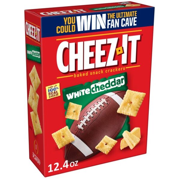 Cheez-It Cheese Crackers, Baked Snack Crackers, White Cheddar, 12.4oz Box