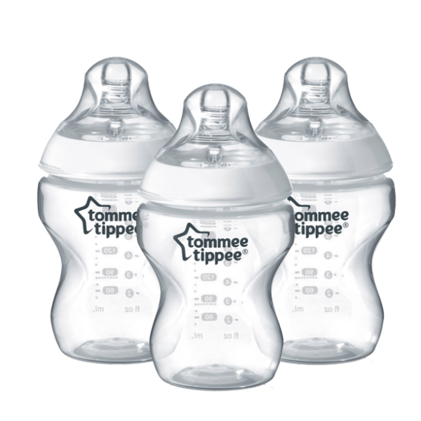 Tommee Tippee Closer to Nature Baby Bottle, Breast-Like Nipple with Anti-Colic Valve, BPA-free – 9-ounce, 3 Count