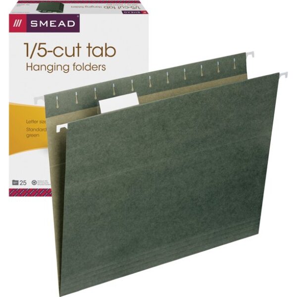 Smead Hanging Folders 1/5 Cut Tabs Standard Green 25/BX Letter (64055)12.65